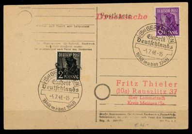 SBZ HANDST BEZIRK 14 Nr 166 + 167 BRIEF Postkarte X8FFF5A