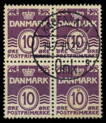 Dänemark Nr 246xA zentrisch gestempelt Viererblock X90E26E