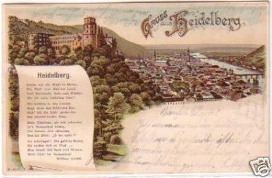 20693 Ak Lithographie Gruss aus Heidelberg 1905