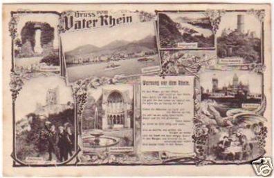 20804 Mehrbild Feldpost Ak Gruß vom Vater Rhein 1917