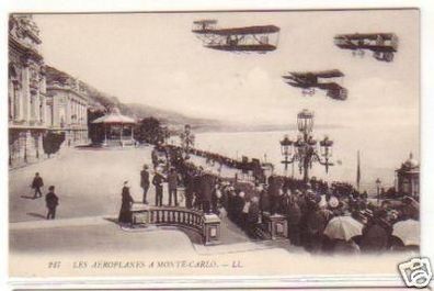 20959 Ak Monte Carlo mit Doppeldecker Flugzeugen um1915