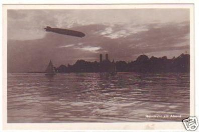 20961 Ak Zeppelin Luftschiff Heimkehr am Abend um 1930