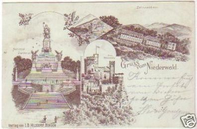 20618 Lithografie Gruss vom Niederwald 1898