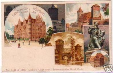 20568 Ak Lithographie Grand Hotel Nürnberg um 1910