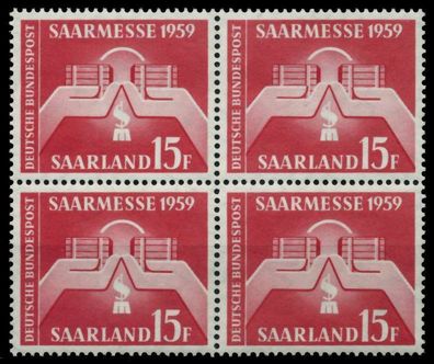 SAAR OPD 1959 Nr 447 postfrisch Viererblock X976CD6