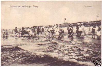 14799 Ak Ostseebad Kolberger Deep Brandung um 1920