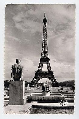 Frankreich 1950er Paris La Tour Eiffel echte Fotografie Ansichtskarte AK 824 Postkart