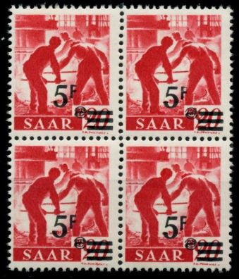 Saarland 1947 Nr 232ZII postfrisch Viererblock X6D141E