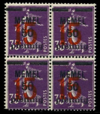 MEMEL 1921 Nr 48 postfrisch Viererblock X6F4BF2