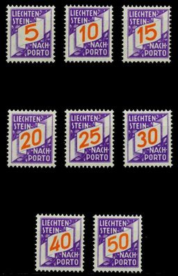 Liechtenstein Portomarken 1928 Nr 13-20 postfrisch X6F4FB2