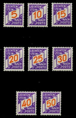 Liechtenstein Portomarken 1928 Nr 13-20 postfrisch X6F4FD6