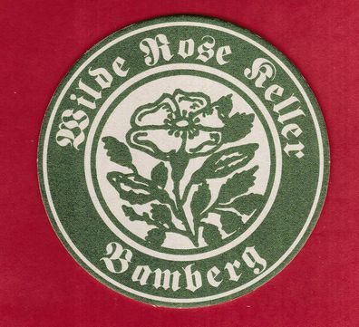 Wilde Rose Keller Bamberg - ungebrauchter Bierdeckel (1)