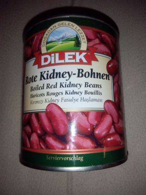 24x 800g Dose DiLEK KidneyBohnen gekocht Boiled Red Kidney Beans Haricots Rouges