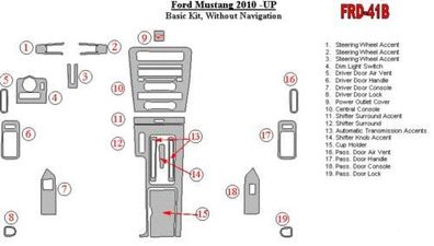 Für Ford Mustang 2010 - 2014 Innendekor Set 19tlg. versch. Material 10 14 12 2012