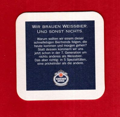 Brauerei - Schneider Weisse - ein ungebrauchter Bierdeckel