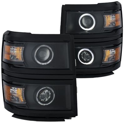 Chevrolet Silverado 2014 -2015 Scheinwerfer Set Projector LED schwarz 14 15 S