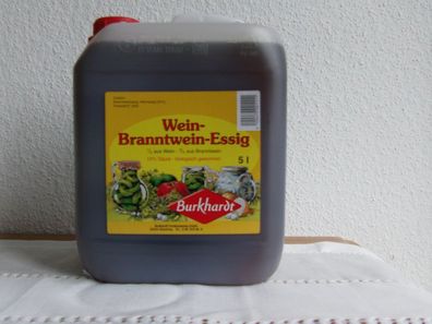 Weinessig, Weinwürzig. Essig, Burghardt, 10% Säure 5 Liter Kanister, Neuware