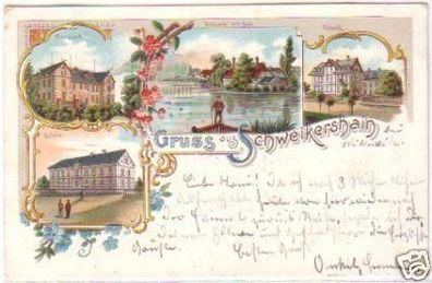 04575 Ak Lithographie Gruß aus Schweikershain 1907
