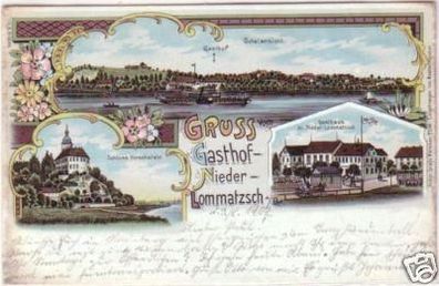 09429 Ak Lithographie Gruß aus Niederlommatzsch 1902