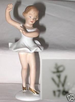wunderbare kleine Porzellan-Figur Ballerina um 1930