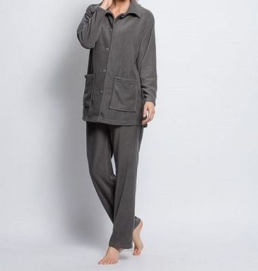 Loungewear Jacke mit aufgesetzten Taschen "grau" Gr. 44/46. Neu mit Etikett.