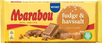 Marabou FUDGE & Havssalt - Milchschokolade mit Karamelfudge original schwedisch 185g