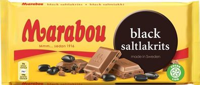 Marabou BLACK Saltlakrits - Schokolade mit Salzlakritz original schwedisch 100g