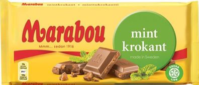 Marabou Mintkrokant Milchschokolade mit Minze Krokant -original schwedisch- 200g
