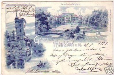 20672 Ak Lithographie Gruß aus Frankfurt am Main 1899