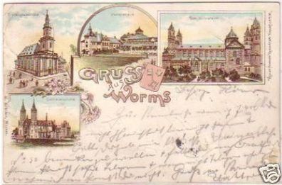 20783 Ak Lithographie Gruss aus Worms 1898