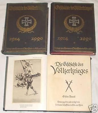3 Bände "Geschichte des Völkerkrieges" um 1920