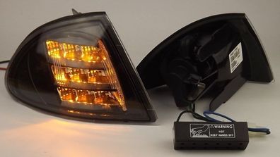 LED-Frontblinker- Set 3er BMW (E46) Limousine, Bj. 98- 01, Klarglas schwarz Blinker