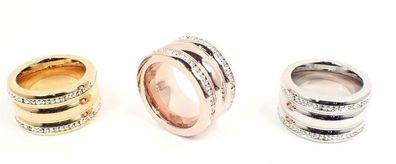 Edelstahlring 316L Damen Ring 25mm rose gold silber Edelstahl Zirkonia