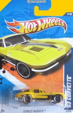 Spielzeugauto Hot Wheels 2011* Chevrolet Corvette 1963