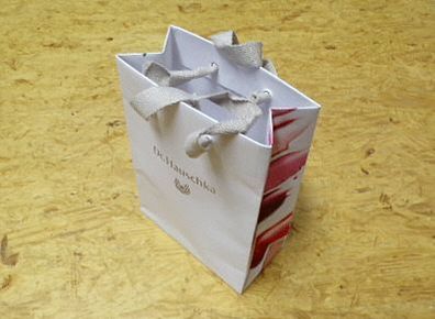 Werbetasche Tragetasche Tüte Papiertasche mit Stoffhenkel - Dr. Hauschka Kosmetik