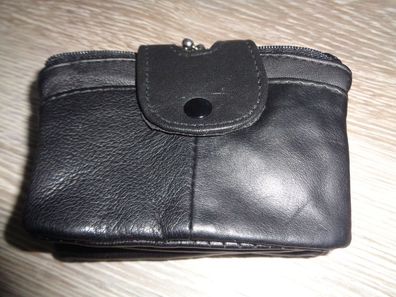 Geldbörse schwarz mit vielen Fächern 11,5 x 8,5cm