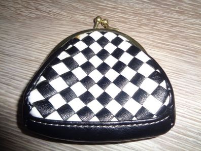 einfache kleine Geldbörse / Portmonais für die Hosentasche---schwarz/ weiß