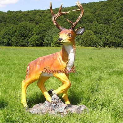 Hirsch Reh Tierfigur Figur Statue Skulptur Dekoration Deko Weihnachtsfigur Weihnachts