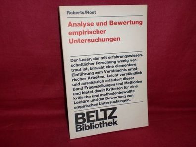 Analyse und Bewertung empirischer Untersuchungen, Karlene H. Roberts, Detle ...
