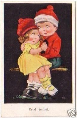 21447 Humor Ak Kinder "Total verliebt" 1926