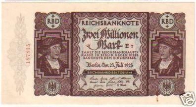 seltene Banknote 2 Millionen Mark23.7.1923 Rosenberg 89