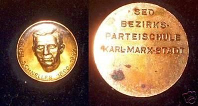 DDR Plakette SED Bezirks Parteischule Karl Marx Stadt