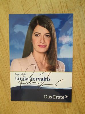 Tagesschau Fernsehmoderatorin Linda Zervakis - handsigniertes Autogramm!!!