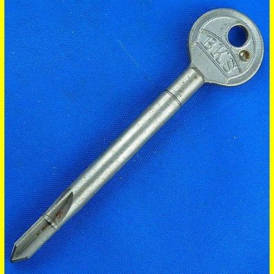 BKS Kreuzbart - Schlüssel - Rohling lang - 100 mm - ca. 70 Jahre alt
