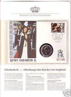 schöner Numisbrief 50 Pence Königin Elisabeth II. 1993