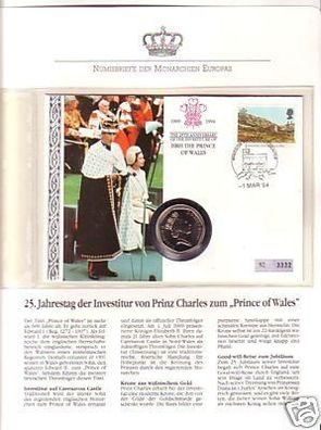 schöner Numisbrief 50 Pence Prinz Charles 1994