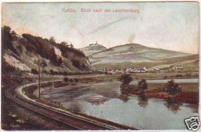 21585 Ak Kahla Blick nach der Leuchtenburg 1910