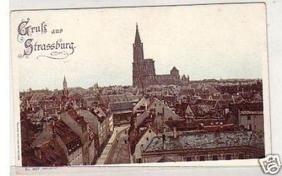 19927 Ak Lithographie Gruß aus Strassburg im Elsaß 1900