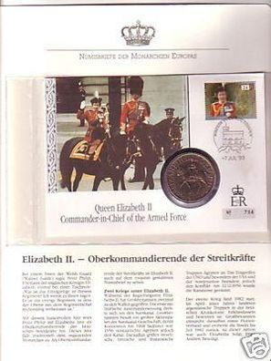 schöner Numisbrief 1 Crown Königin Elisabeth II. 1993