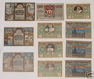 11 Banknoten Notgeld Stadt Rothenburg o.d. Tauber 1921
